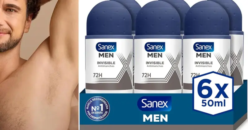 Pack Sanex Men Invisible Antimanchas 72H: Protección duradera a precio imbatible