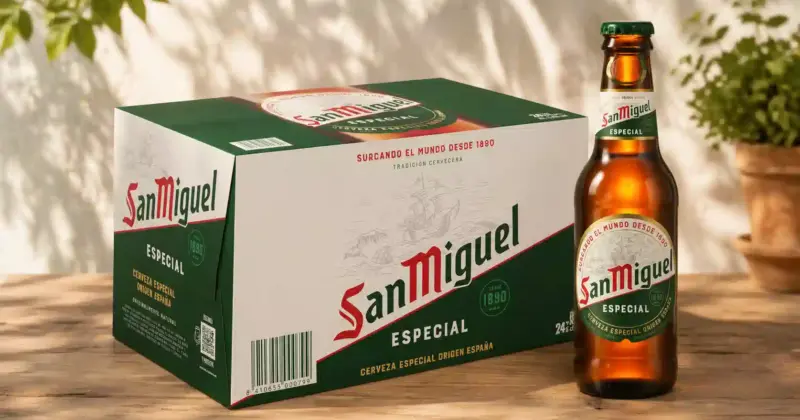 Oferta Pack 24 botellas San Miguel Especial Lager 25 cl a solo 7,99 € con 26% de descuento, ideal para disfrutar en casa