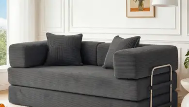 Sofá cama 2 plazas en gris con estructura reforzada y convertible 5 en 1 por 222,91 € con envío incluido