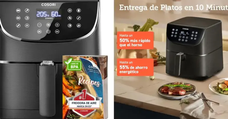Freidora sin Aceite Cosori 5,5L con 1700W y 13 Programas a 79,99 € - Cocina Saludable y Rápida