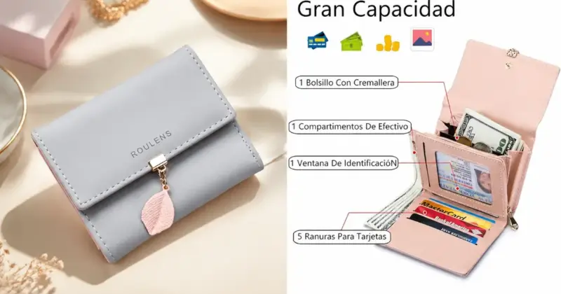 Cartera Roulens para mujer con protección RFID y gran capacidad por 11,34 € con 29% de descuento