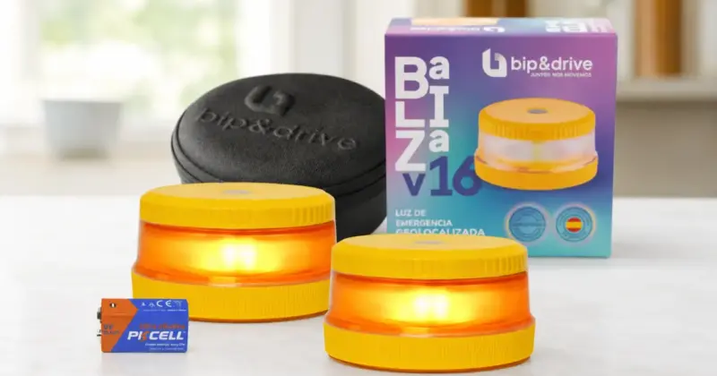 Pack de 2 balizas V16 Bip&Drive homologadas con geolocalización por solo 23,70 € con un 39% de descuento