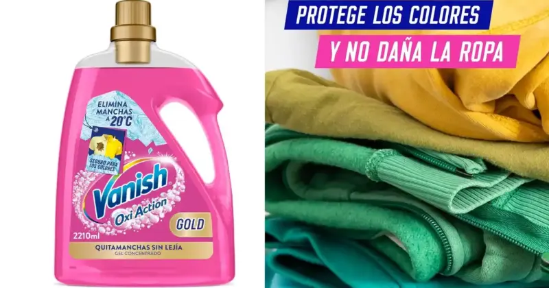 Vanish Gold Quitamanchas en Gel 2210 ml: Limpieza eficaz sin lejía con 19% de descuento