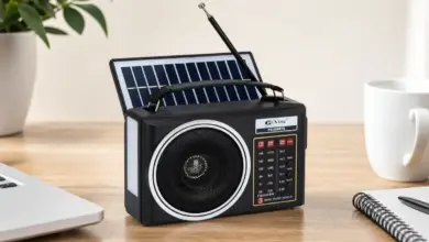 Radio portátil AM/FM/SW con Bluetooth, luz LED y panel solar por 17,99 € con 40% de descuento