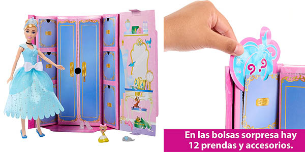 Muñeca Cenicienta Disney Princess Royal Fashion Reveal con 12 conjuntos por solo 14,80 €