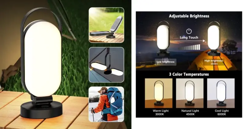 Luz de camping Hapfish recargable y solar: iluminación versátil con 35% de descuento por 26,99€