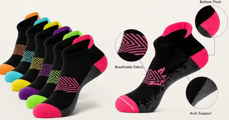 Pack 6 calcetines deportivos antideslizantes YSense Snug para mujer con 50% de descuento por sólo 3,98 €