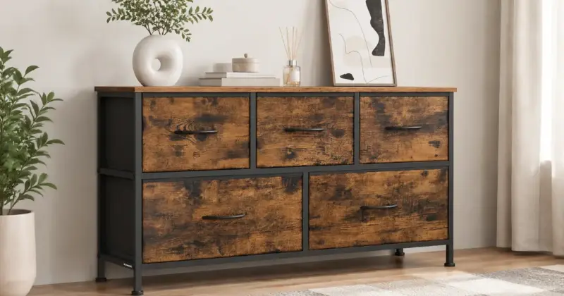 Cómoda Songmics BELLAH con 5 Cajones: Organización Práctica y Estilo Por Solo 38,39€ con 20% de Descuento