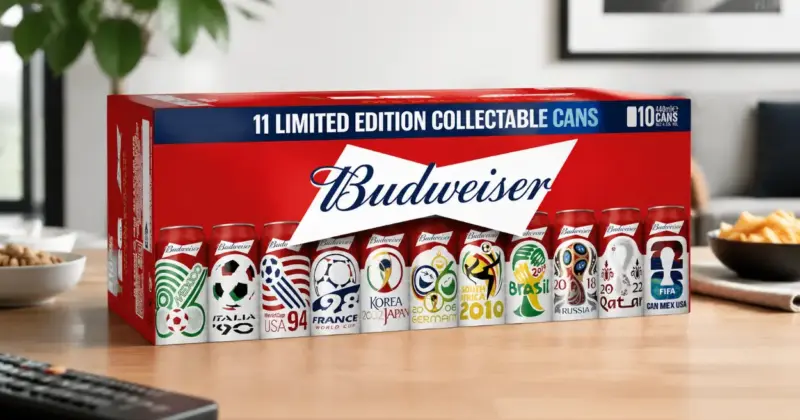 Pack de 10 latas Budweiser Edición Limitada Mundial 44 cl con un 30% de descuento