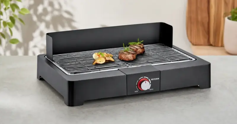 Barbacoa de mesa Severin PG 8565 con parrilla inox y control fácil – Rebajada a 44,99 €