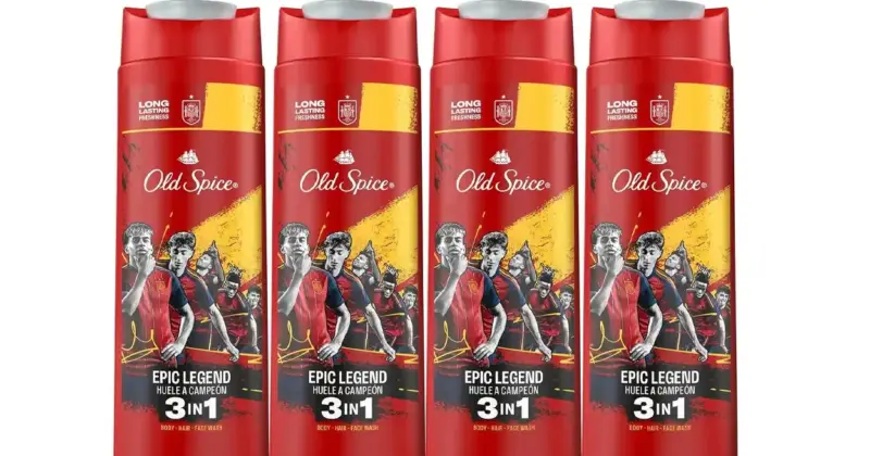 Pack x4 Old Spice Gel de Ducha y Champú 3 en 1 por 8,99 € con 28% de descuento, aroma intenso y frescura duradera