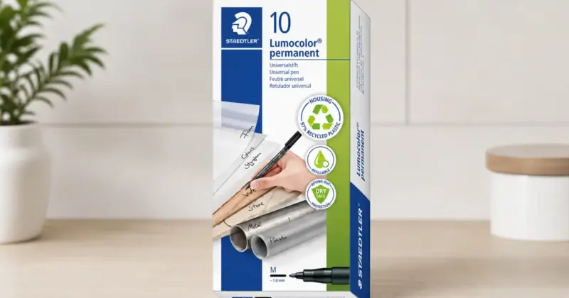 Pack de 10 rotuladores Staedtler Lumocolor 317 negros con trazos permanentes y secado rápido por 7,08 € (-55%)
