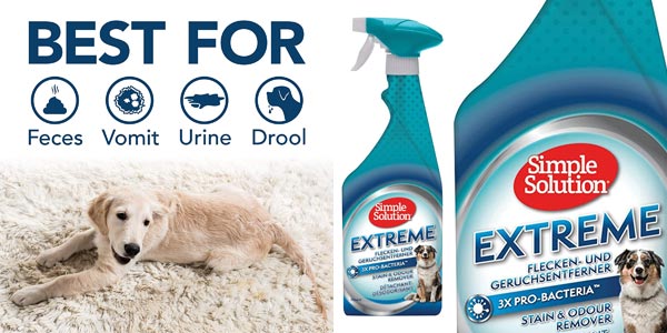 Spray Simple Solution Extreme: elimina olores y manchas de perros con un 16% de descuento