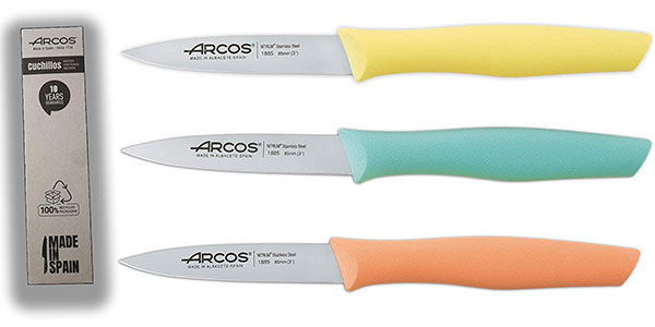 Set de 3 cuchillos mondadores Arcos Nova con acero Nitrum a 7,54 € y un 22% de descuento