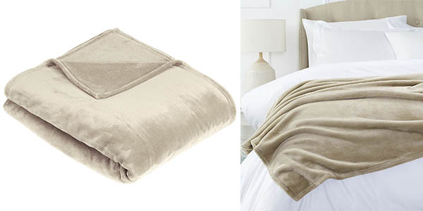 Manta suave AmazonBasics en terciopelo con buen descuento y confort garantizado