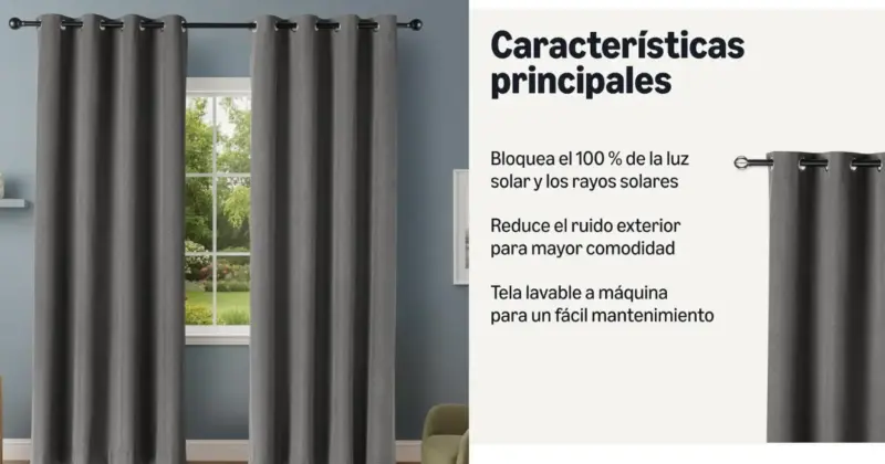 Pack de Cortinas Opacas AmazonBasics con Ojales 132x244 cm: Aislamiento, Privacidad y Oferta de 30% por 15,39 €