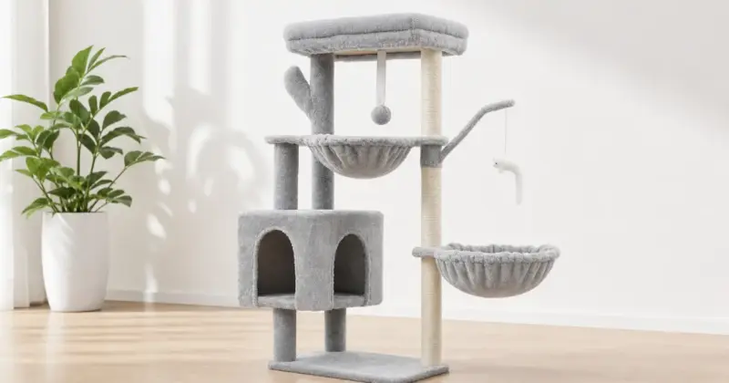 Árbol rascador Heybly de 100 cm con cueva y hamacas por 36,09 € con envío incluido