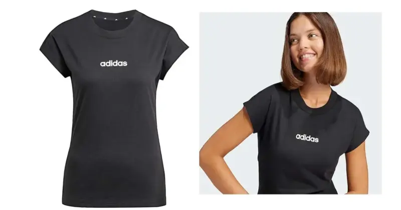 Camiseta Adidas Essentials Linear Cotton para mujer: Comodidad y estilo deportivo por 12,99 € con un 35% de descuento