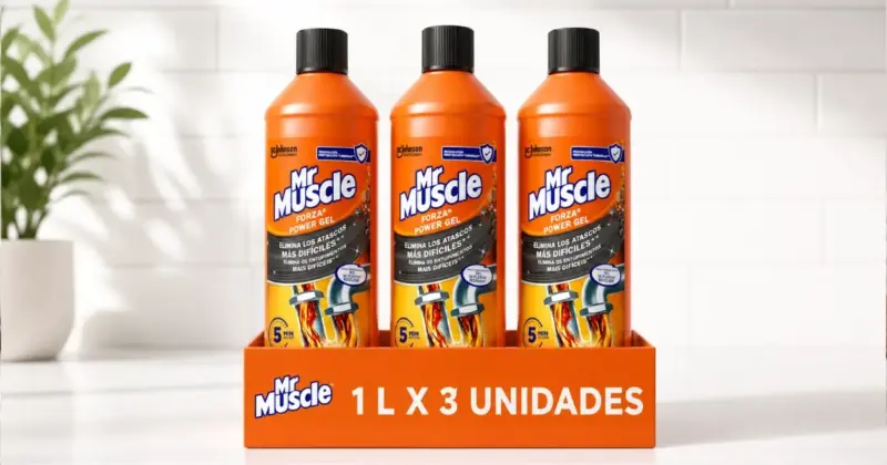 Pack x3 Mr Muscle Desatascador 1L: Solución rápida y eficaz contra atascos con 25% de descuento