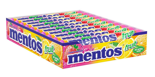 Pack de 20 Paquetes Mentos Fruit con Zumo de Frutas: Sabor Refrescante y Precio Imbatible