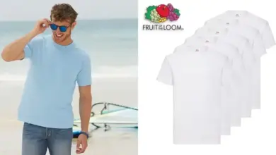 Pack de 5 camisetas Fruit of the Loom de algodón por sólo 12,30 € con envío gratis y 59% de descuento