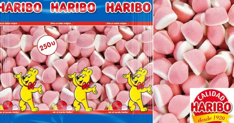 Haribo Besitos de Nata y Fresa: ¡250 unidades por 9,50€ con un 36% de descuento!