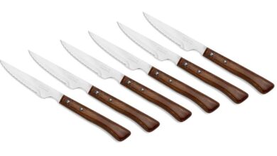 Juego de 6 cuchillos chuleteros Arcos con acero Nitrum y mango de madera por 17,59 € con 46% de descuento