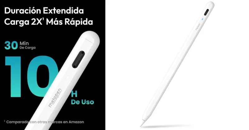 Lápiz Metapen A8 para iPad 2018-2026 con sensibilidad a la inclinación y carga rápida a 18,04 €
