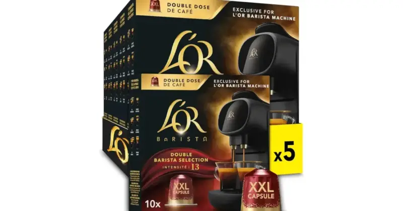 Pack de 50 cápsulas L'OR Barista Double Barista Selection con intenso café y 19% de descuento en Amazon
