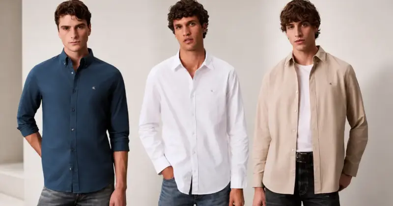 Camisas Calvin Klein Solid Oxford Classic para hombre con un 64% de descuento por solo 32,36 €