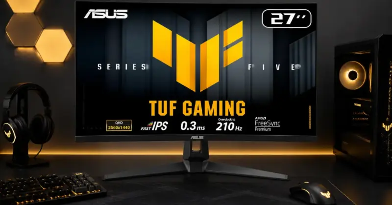 Monitor Asus TUF Gaming VG27AQ5A: 27" QHD con 210 Hz y 15% de descuento, ideal para gamers exigentes