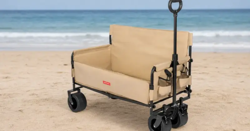 Carro de playa Flamingueo plegable con asiento y ruedas giratorias al 54% de descuento