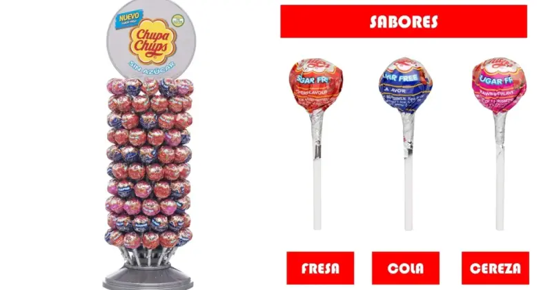 Rueda de Chupa Chups sin azúcar con 120 unidades y sabores variados al 20% de descuento