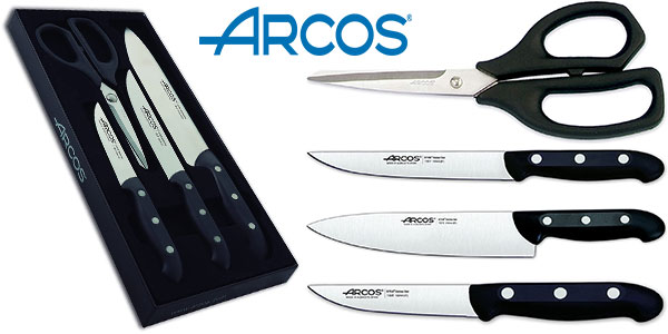 Juego Arcos Maitre de 3 cuchillos y tijeras: calidad profesional con un 22% de descuento