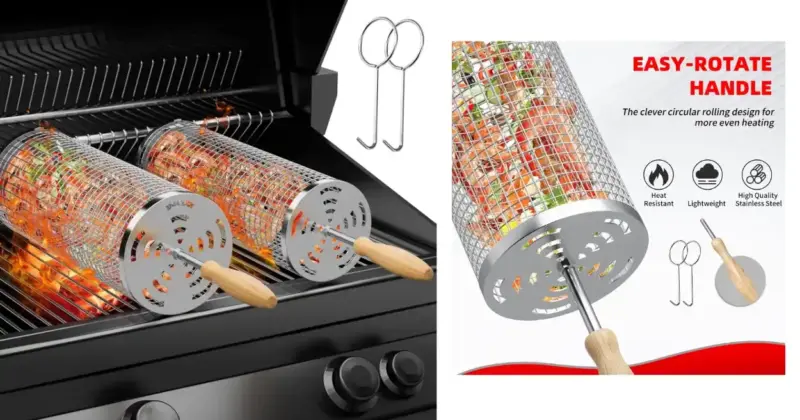 Set BBQ Juauo de 2 cestas para parrilla con mango desmontable por 11,99 € y 20% de descuento