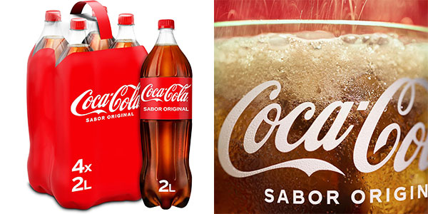 Pack de 4 botellas de Coca-Cola de 2 litros por solo 5,66 € gracias a un cupón descuento del 30%