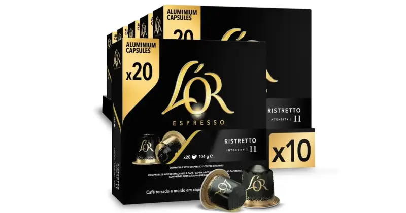 200 cápsulas L'Or Espresso Ristretto con intenso sabor y un 20% de descuento en Amazon