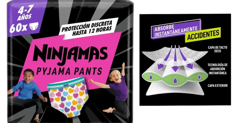 Dodot Ninjamas talla 4-7 años: protección nocturna segura con un 46% de descuento