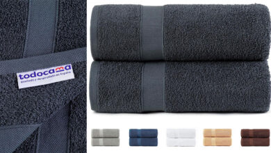 Pack Todocama de 2 toallas grandes de baño 100 x 150 cm: suavidad y absorción premium por solo 25,16 € con descuento