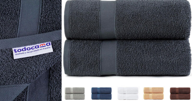 Pack Todocama de 2 toallas grandes de baño 100 x 150 cm: suavidad y absorción premium por solo 25,16 € con descuento
