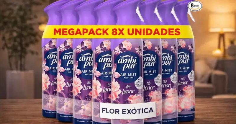 Pack Ambi Pur Flor Exótica: 8 Ambientadores por 18,99 € con un 32% de Descuento