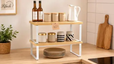 Organizador extensible Ribech de bambú y metal: orden natural con un 25% de descuento por 14,99 €