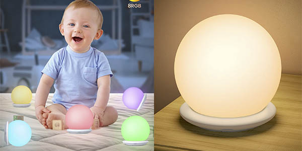 Luz nocturna infantil Koofit con control táctil y USB por solo 12,63 €: ideal para niños y noches tranquilas