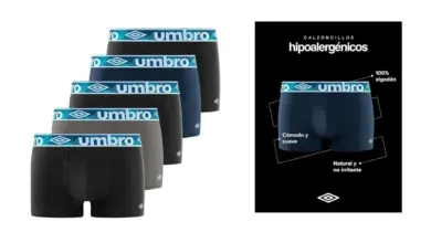 Pack de 5 calzoncillos boxer Umbro 100% algodón: confort diario con un 28% de descuento