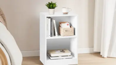 Mesita de noche Vasagle Custos blanca con balda ajustable por 21,26 € y 24% de descuento