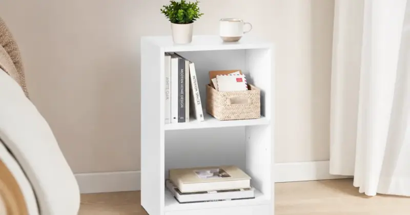 Mesita de noche Vasagle Custos blanca con balda ajustable por 21,26 € y 24% de descuento