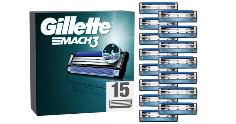 Pack de 15 recambios Gillette Mach3: afeitados suaves y cómodos con un 33% de descuento