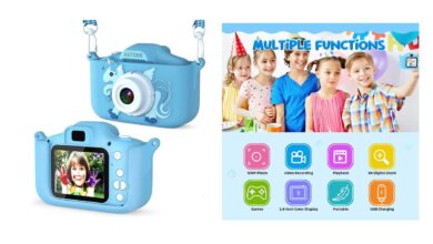 Cámara digital infantil ASTGMI con tarjeta de 32 GB y funda unicornio por 17,91€ con 19% de descuento