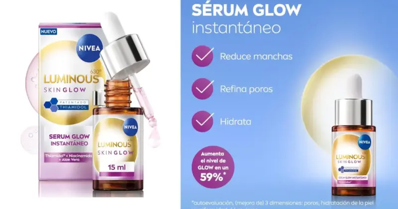 Sérum Nivea Luminous630 Skin Glow: Piel Radiante y Uniforme con un 29% de Descuento en Amazon