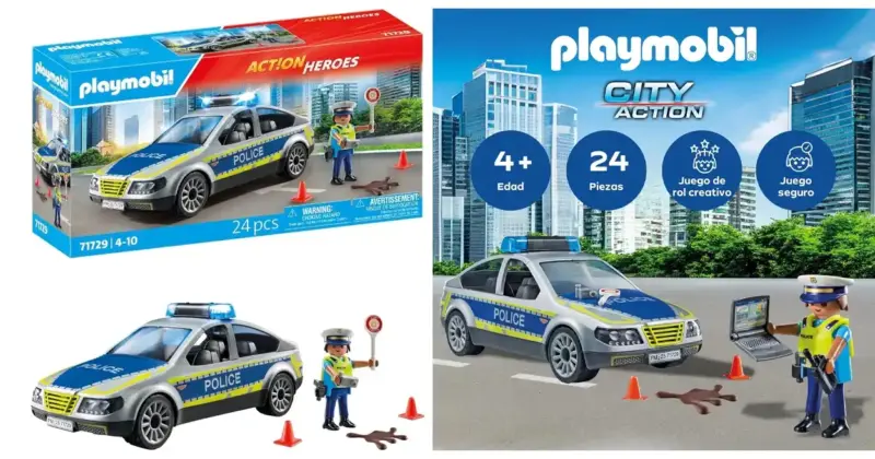 Set Playmobil Action Heroes Coche de Policía con Sonidos y Luces al 30% de Descuento